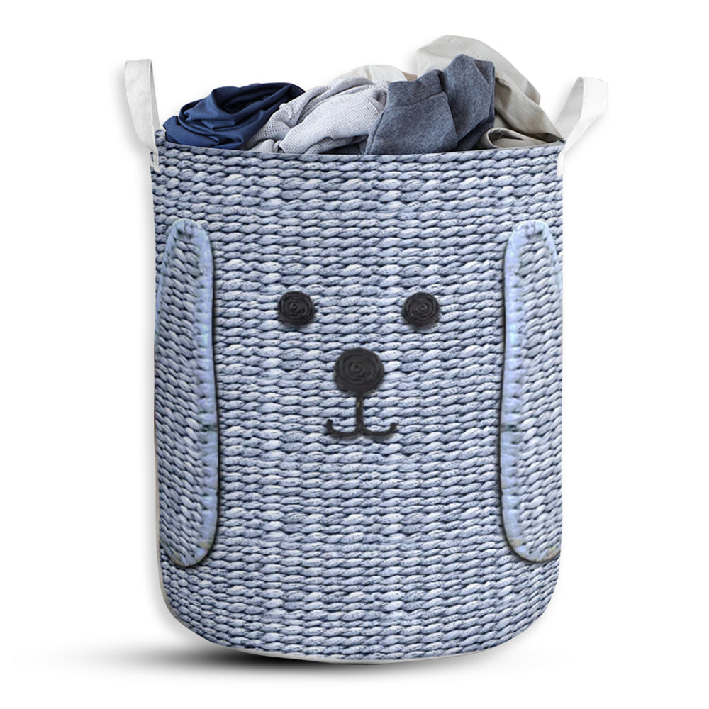 Dog Wicker Cute Style Laundry Basket For Bathroom Bedroom Storage