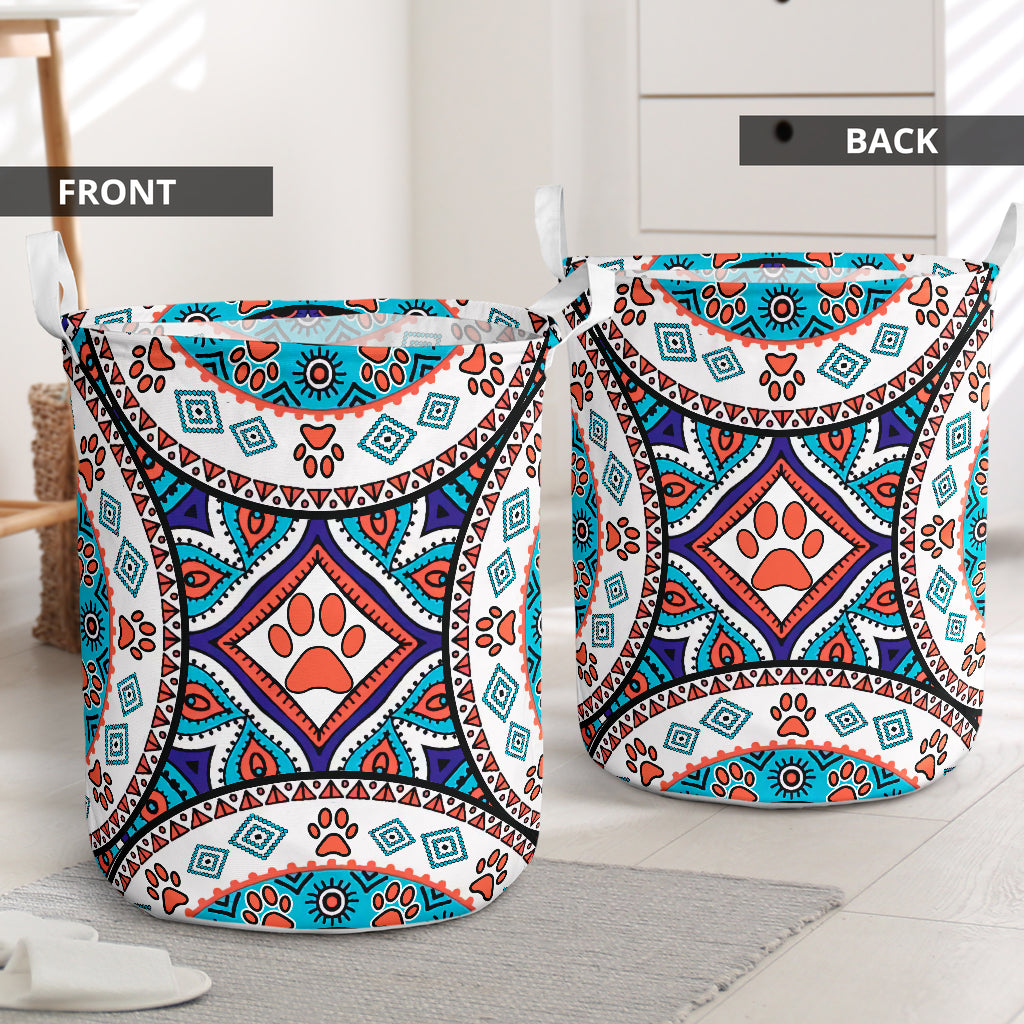 Dog Paw Pattern Laundry Basket For Room Home Organizer