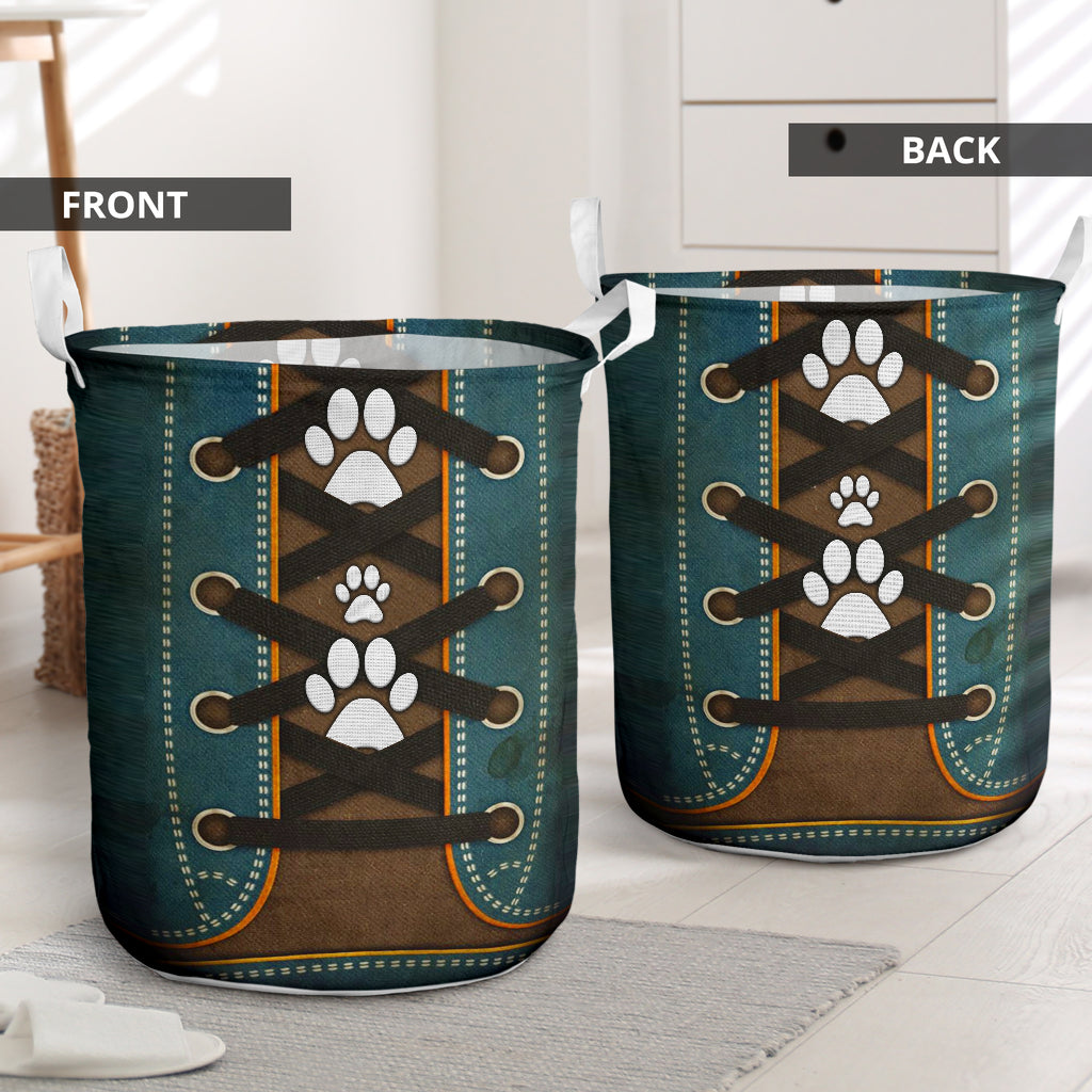 Dog Paw Love Shoes Laundry Basket For Room Home Organizer