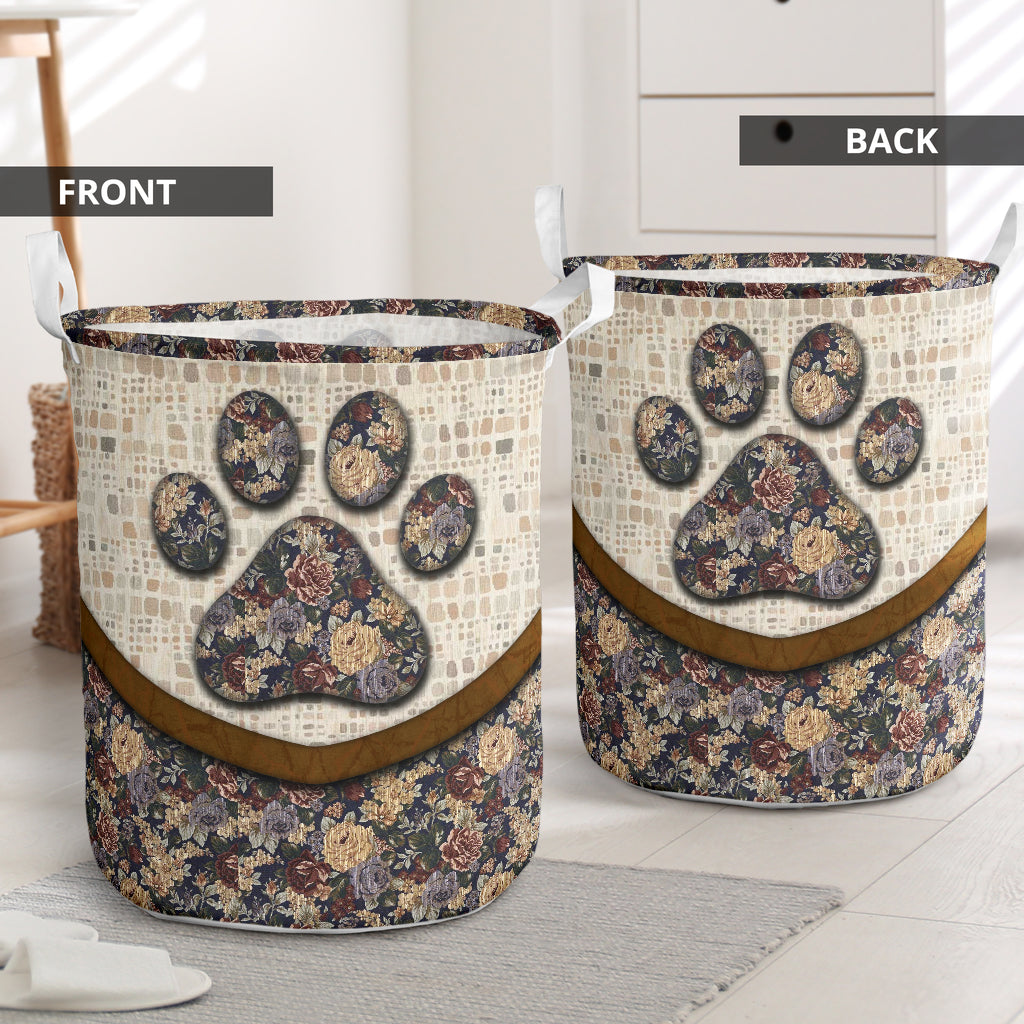 Dog Paw Tepee Fabric Laundry Basket For Room Home Organizer