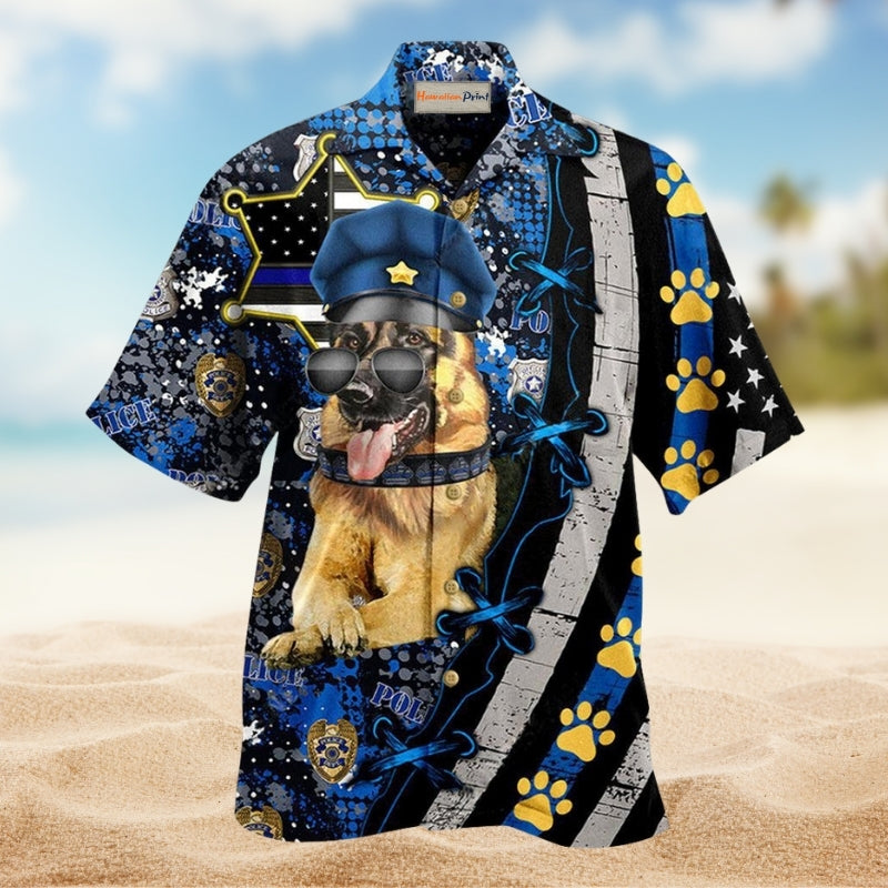 Dogs Back The Blue German Shepherd Hawaiian Shirt For Summer Vacation Beach Travel And Relaxed Casual Wear