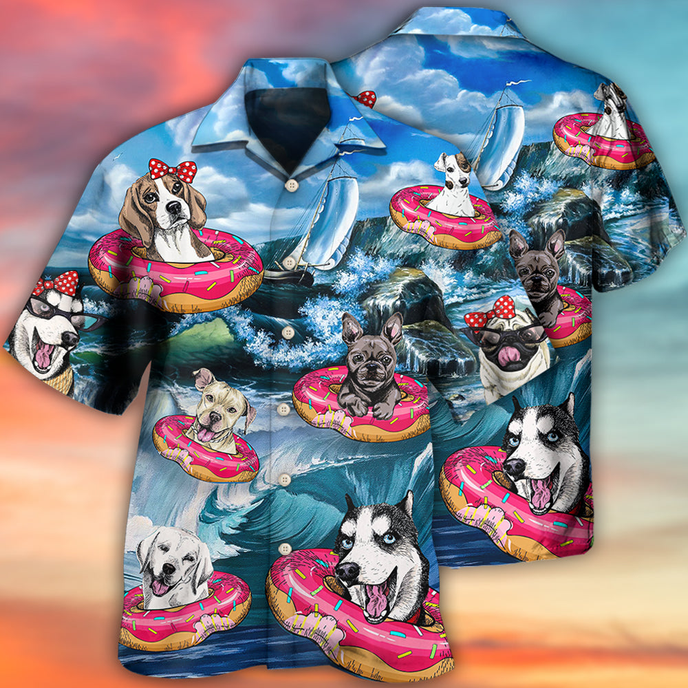 Cute Dog Hawaiian Shirt Pattern View For Relaxed Warm Weather Outfits