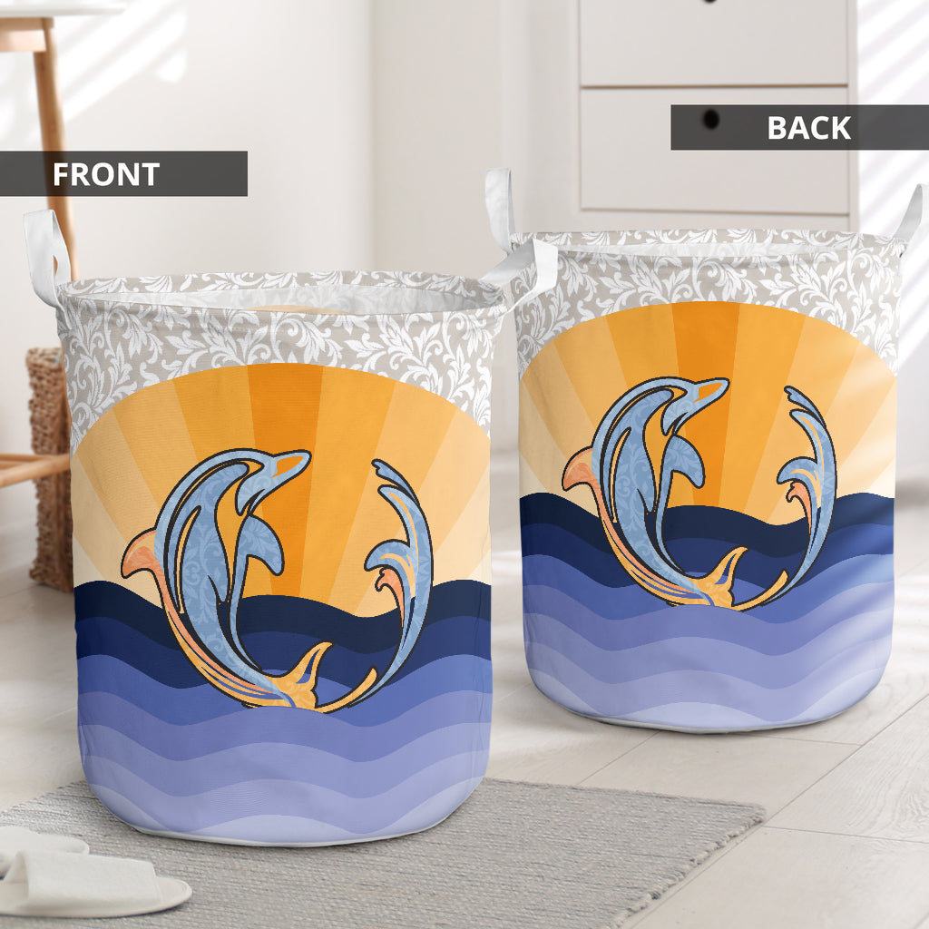Dolphin Palette Color Laundry Basket For Room Home Organizer