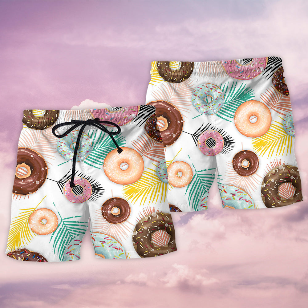 Donut Lover Sweet Time Beach Shorts Design View For Summer Events And Coastal Getaways