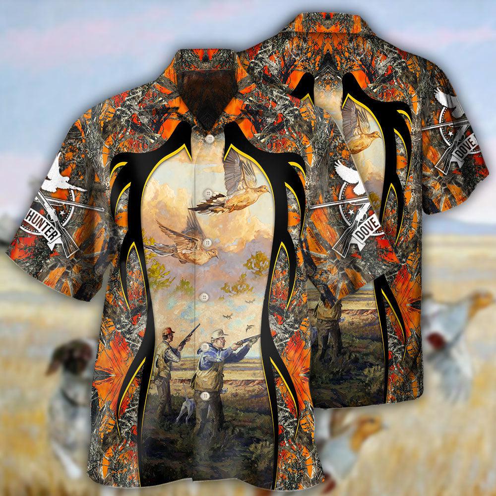 Orange Dove Hunting Hawaiian Shirt Artwork View For Weekend Travel And Beach Style