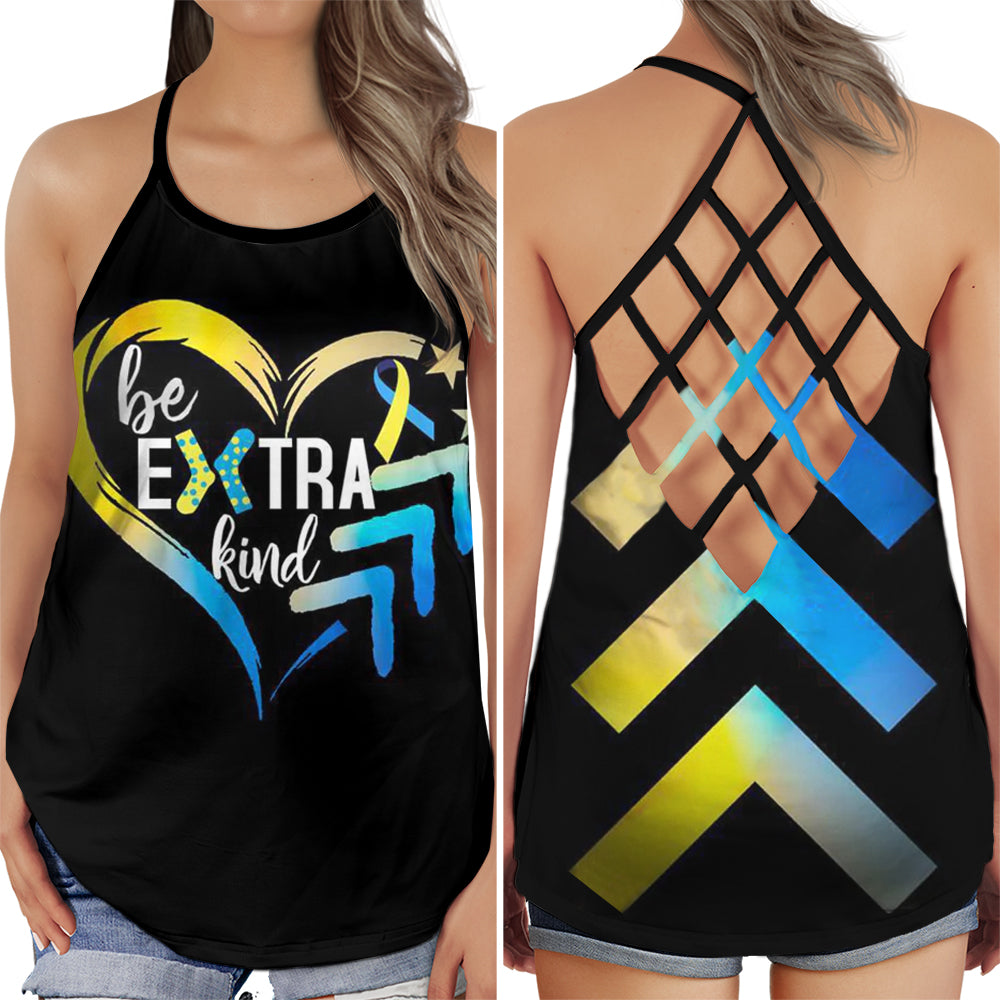 Down Syndrome Be Extra Kind Heart Hollow Tank Top For Community Events And Positive Support