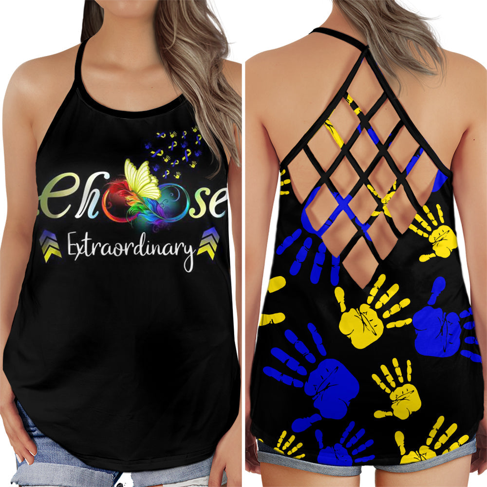 Down Syndrome Choose Extraordinary Hand Hollow Tank Top For Community Events And Positive Support