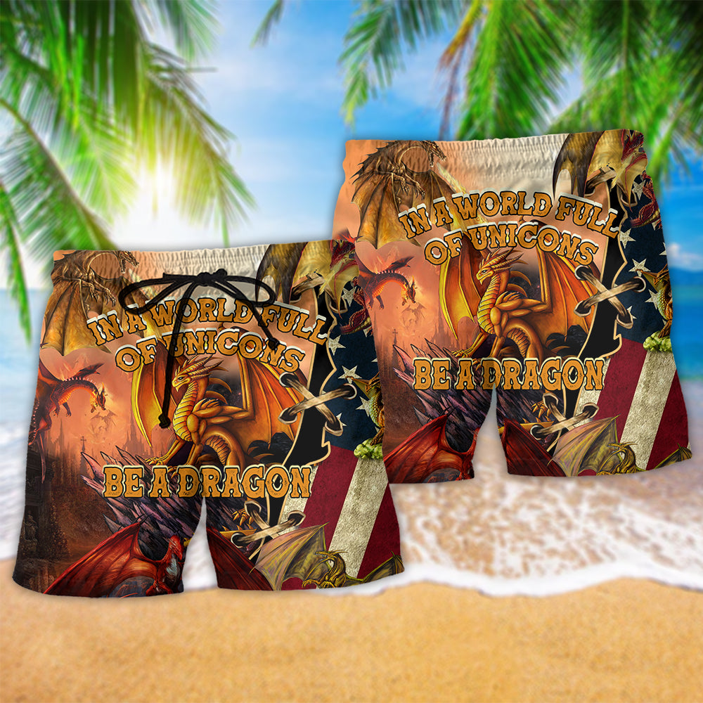 Dragon American Love Life With Hot Fire Hawaiian Beach Shorts For Outdoor Gatherings And Comfort