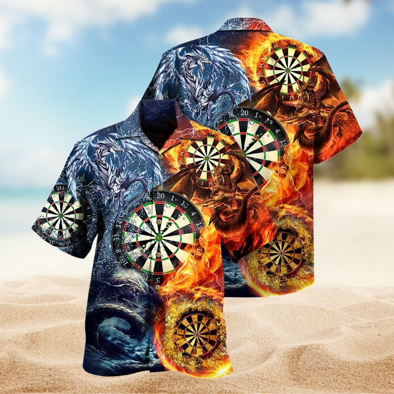 Dragon Darts Hawaiian Shirt For Casual Weekend, Coastal Festival, And Vacation Outfit