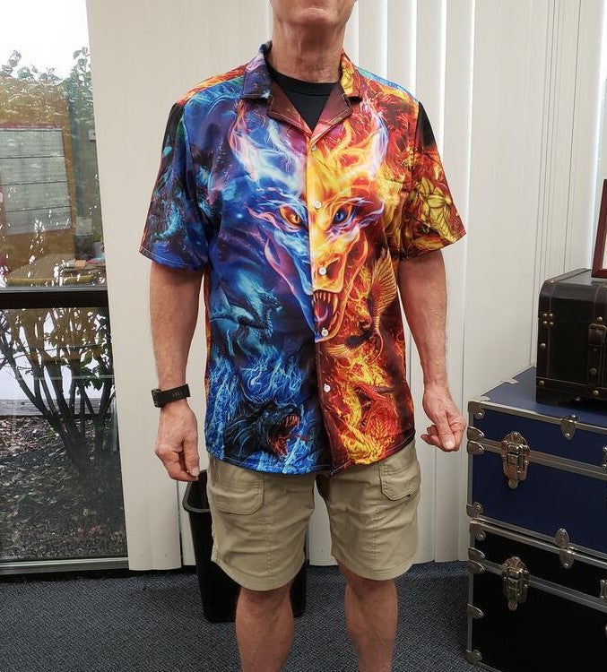 Vintage Dragon Amazing Hawaiian Shirt Pattern Detail For Summer Holidays And Outdoor Fun