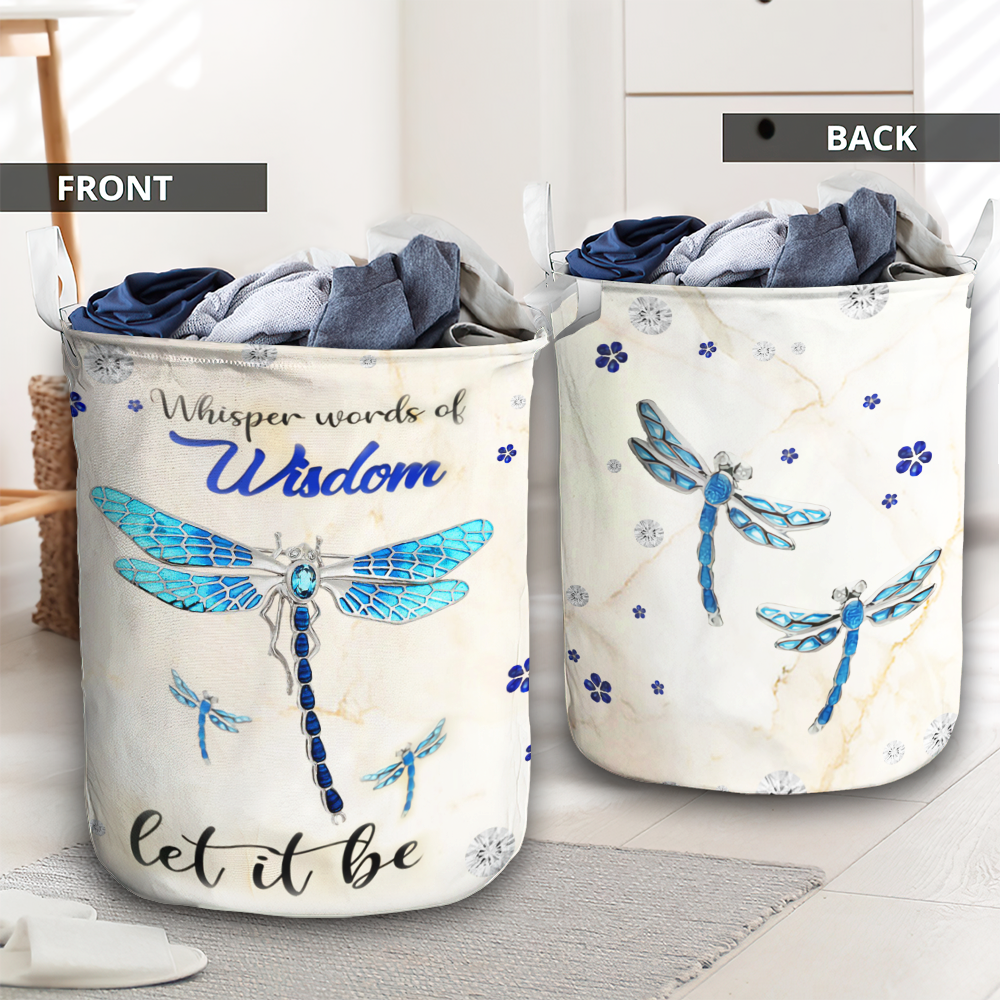 Dragonfly Let It Be Jewelry Style Laundry Basket For Bathroom Bedroom Storage