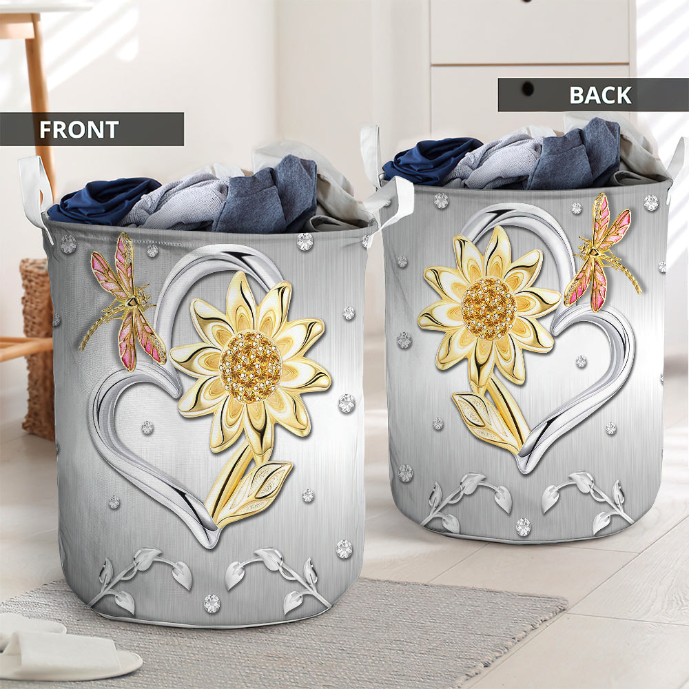 Dragonfly And Sunflower Advice Laundry Basket For Bathroom Bedroom Storage