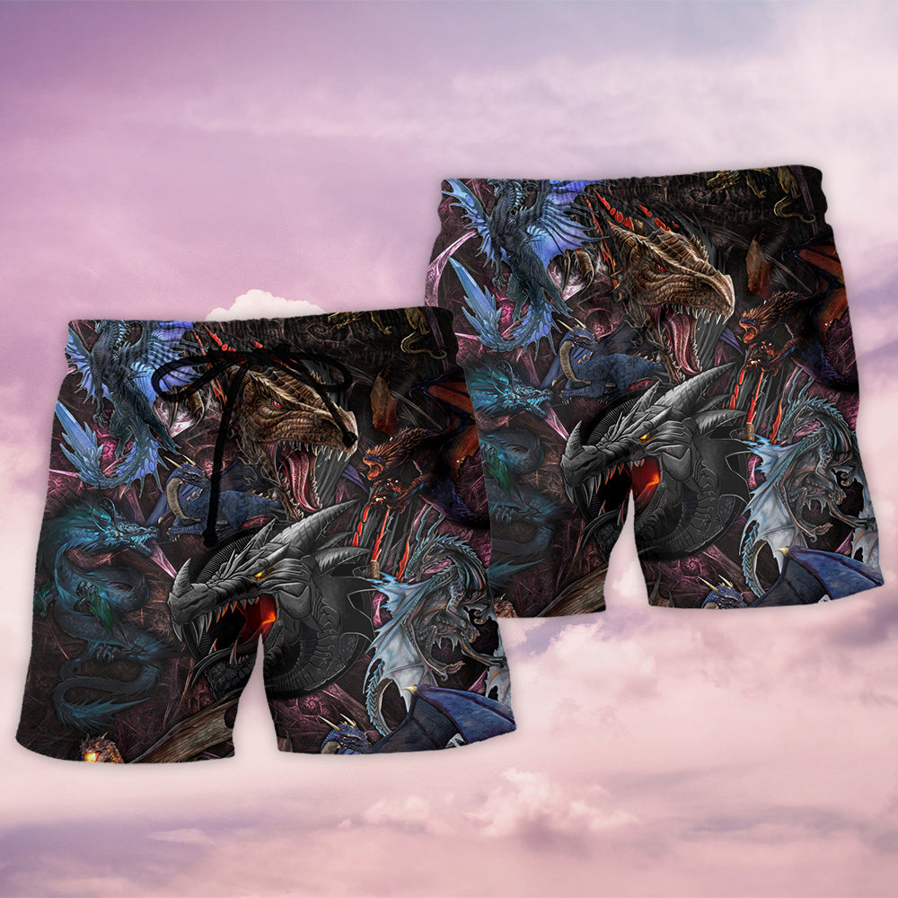 Dragon In A Mystery Fantasy World Beach Shorts For Beach Trips And Relaxed Vacation Styling