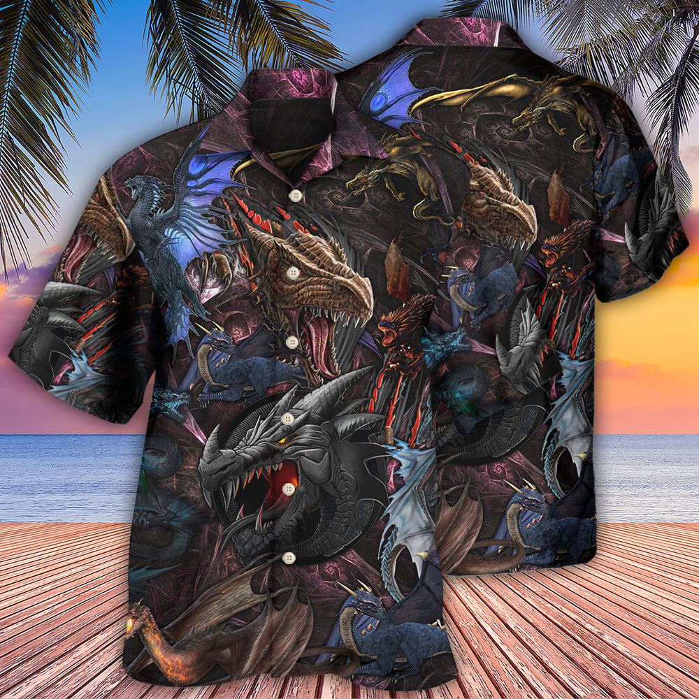 Dragon Mystery Hawaiian Shirt Design Detail For Sunny Adventures And Casual Wear