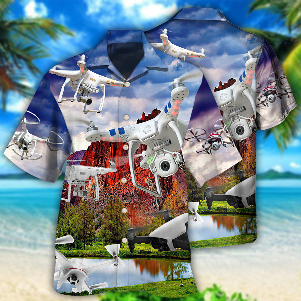 Peace Flying Drone Hawaiian Shirt With All Over Print For Summer Travel Coastal Events And Thoughtful Gift Giving