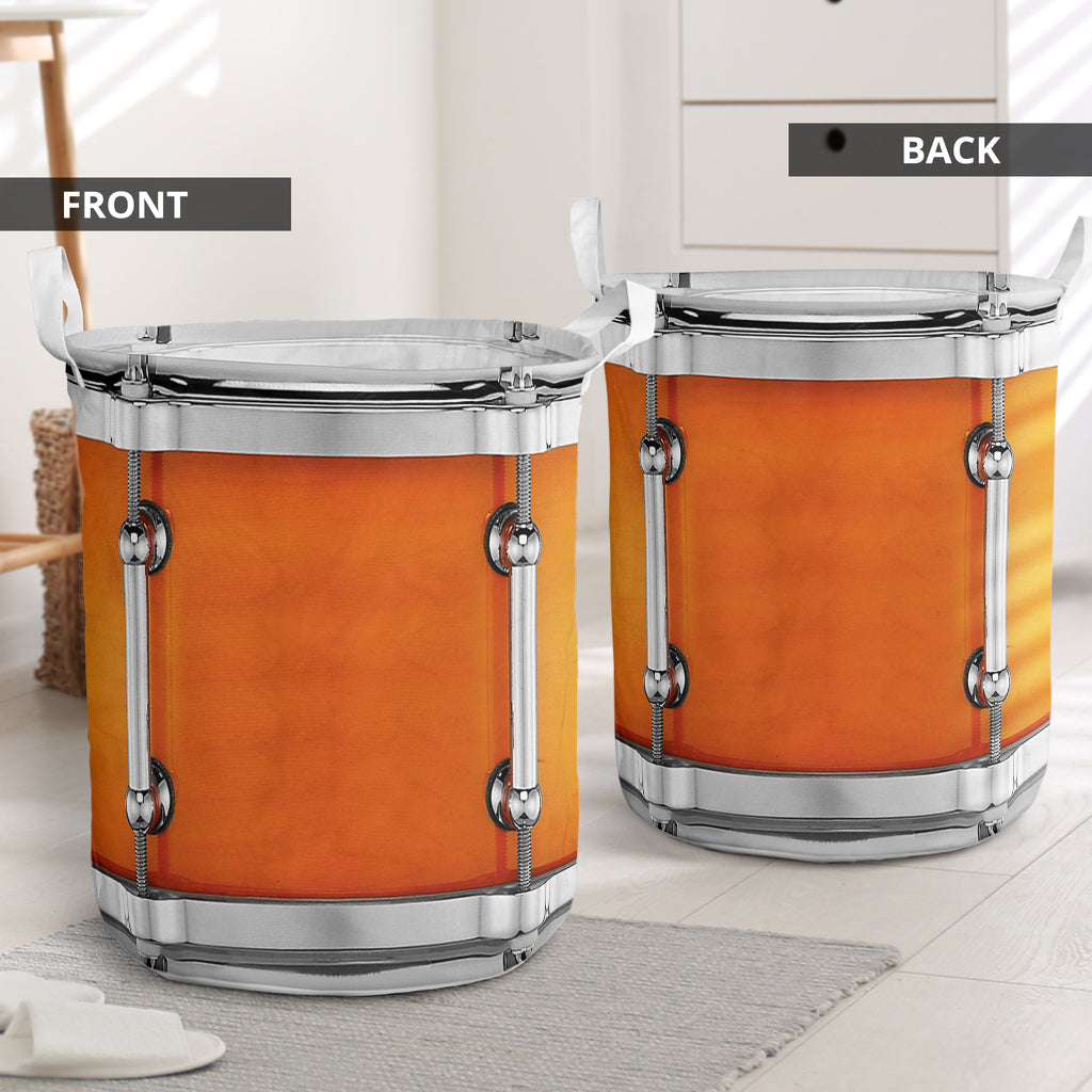 Drum Shortcut Yellow Laundry Basket For Room Home Organizer