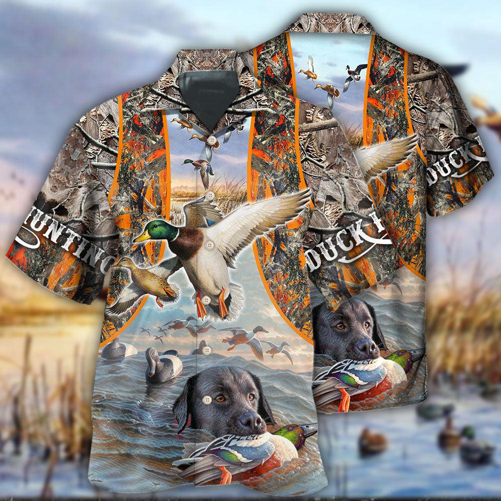Orange Duck Hunting Hawaiian Shirt For Warm Weather Adventures And Everyday Comfort
