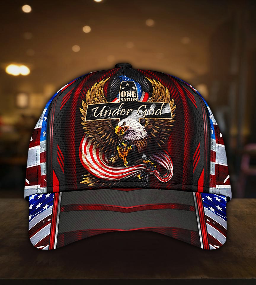 Eagle One Nation Under God Classic Cap For Festivals Travel Adventures And Casual Gift Giving