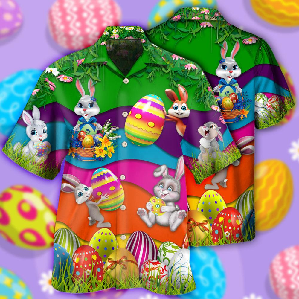 Rabbit Easter Easter's Day Hawaiian Shirt Design View For Resort Travel And Thoughtful Gifting