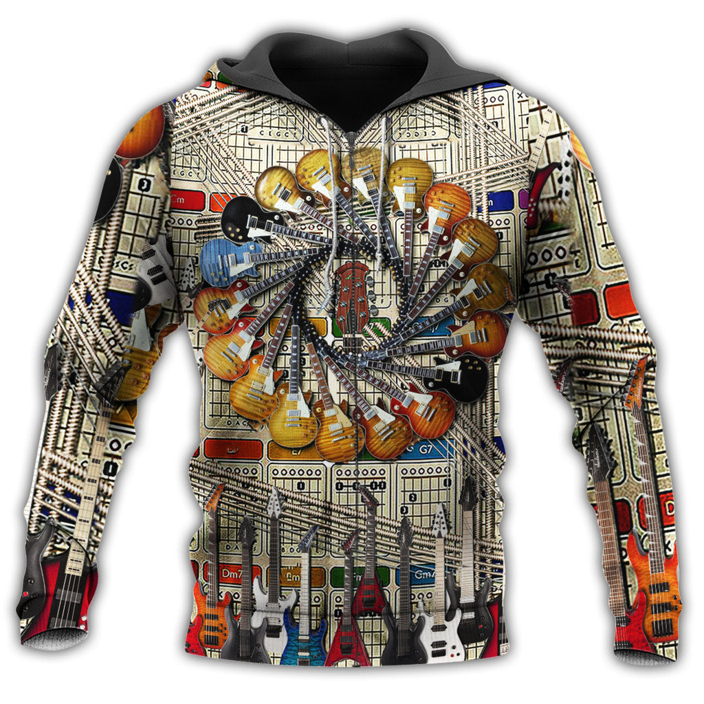 Electric Guitar Love Life Hoodie For Rehearsals Weekend Outings And Comfortable Streetwear