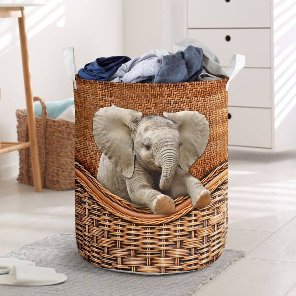 Elephant Laundry Basket For Room Home Organizer