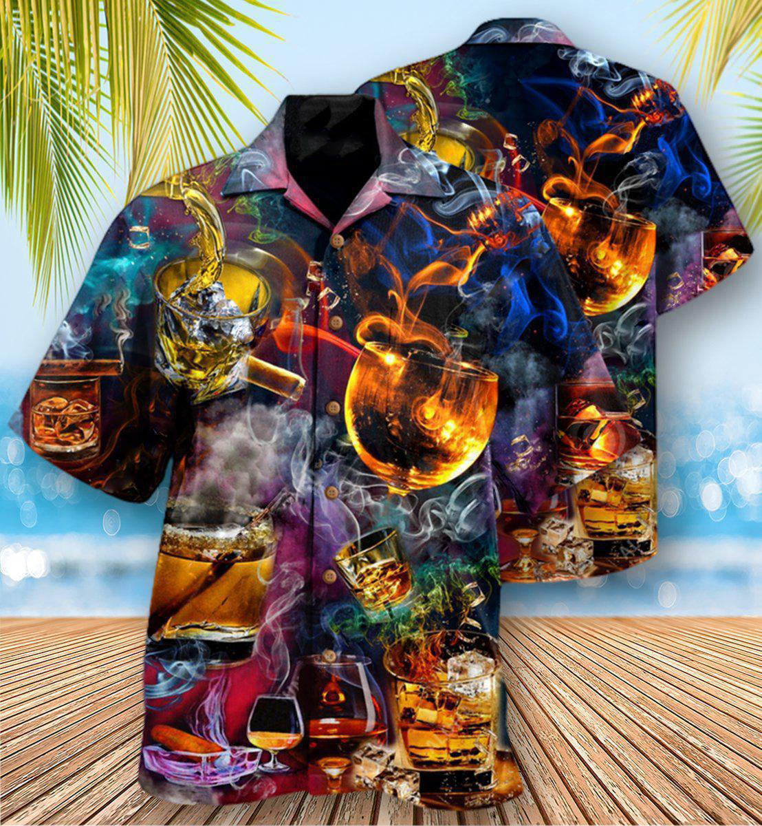 Wine Special Drink Night Hawaiian Shirt Pattern Detail For Summer Holidays And Outdoor Fun