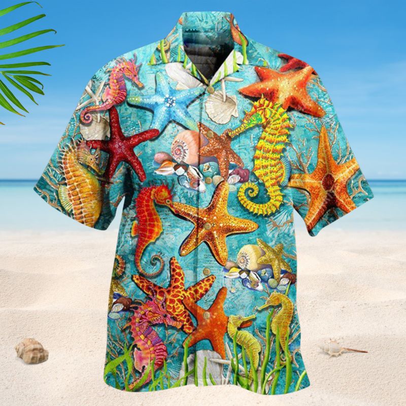Ocean Every Seashell Has A Story Hawaiian Shirt For Summer Vacation Beach Travel And Relaxed Casual Wear