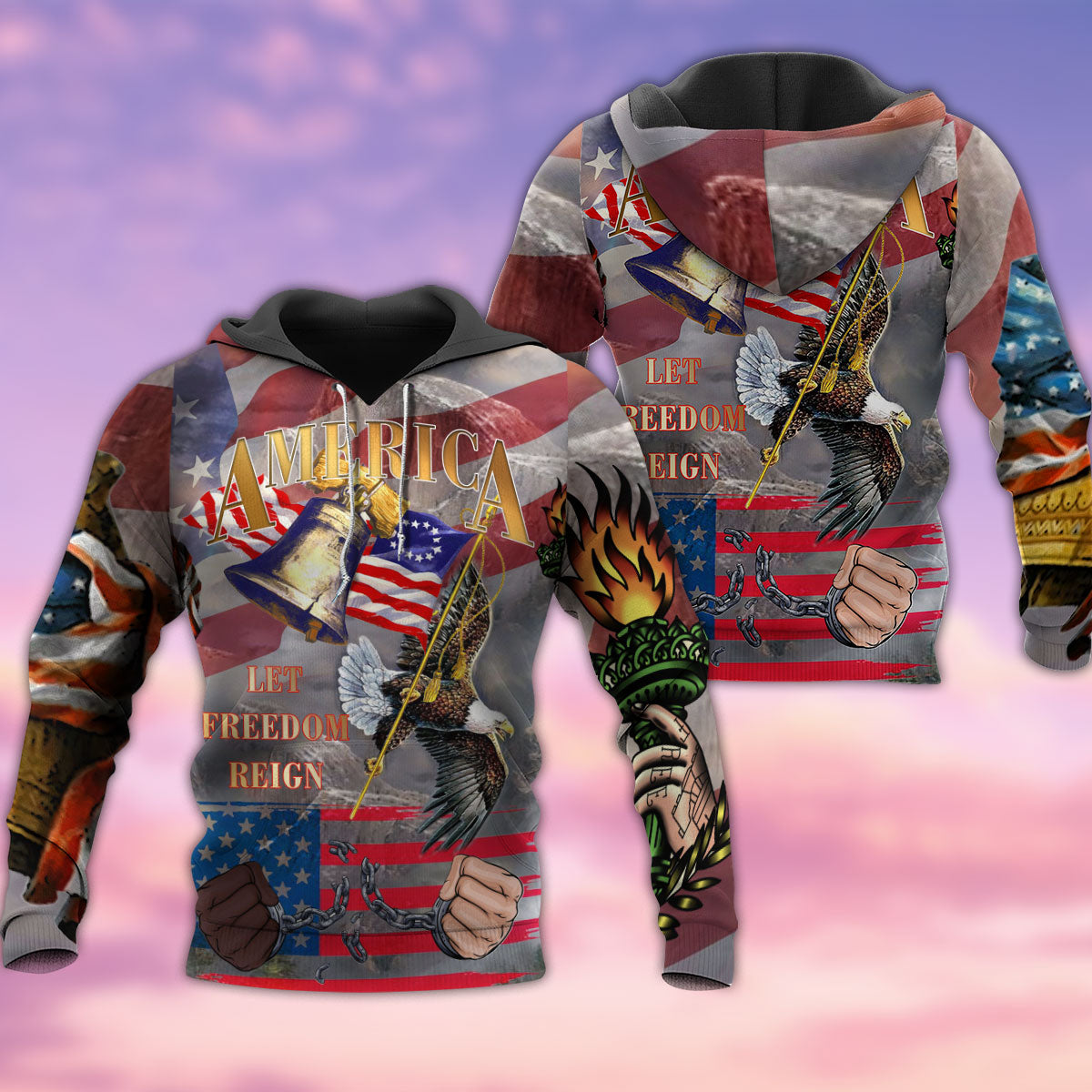America Freedom Reigns Flag Hoodie For Everyday Streetwear Seasonal Travel And Gift Giving
