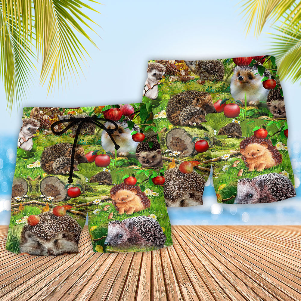 Cute Hedgehog Beach Shorts Pattern Detail For Everyday Outings And Easygoing Coastal Style