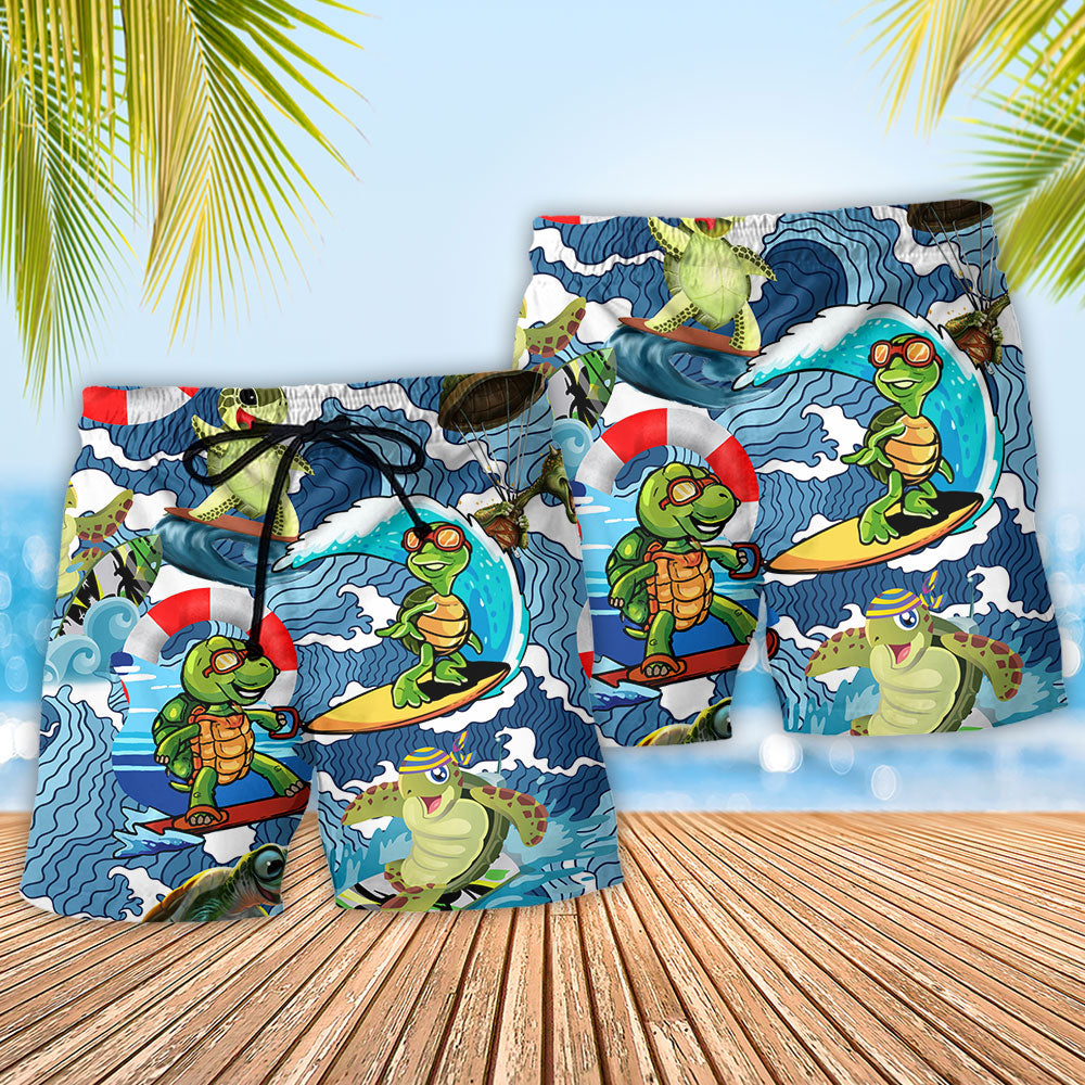 Turtle Surf Beach Shorts Pattern Detail For Poolside Fun And Casual Outdoor Comfort