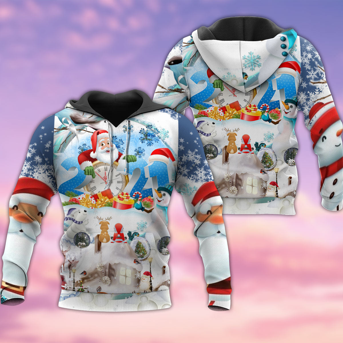 Sparkling New Year Snow Hoodie For Casual Street Style Travel And Daily Comfort
