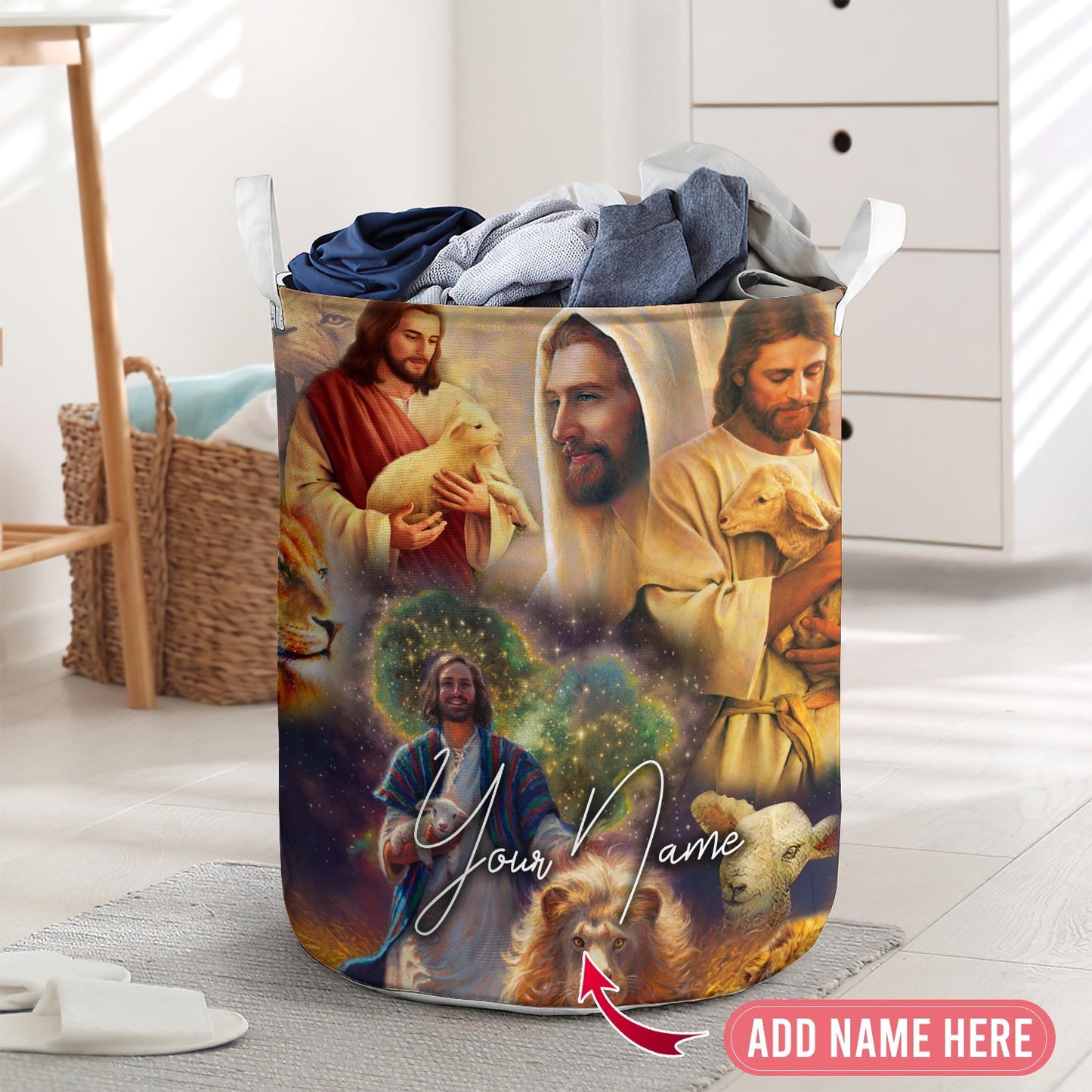 Faith Jesus Love Style Laundry Basket For Bathroom Bedroom Storage