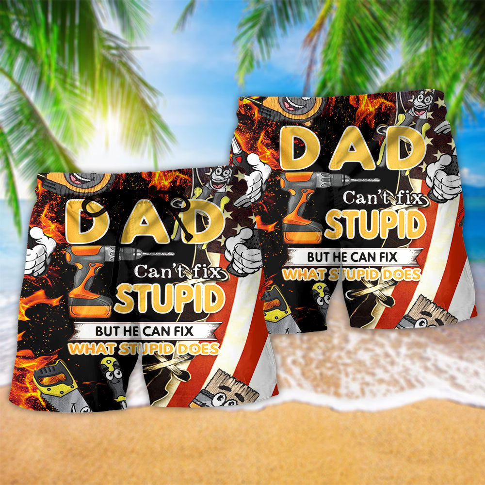 Handy Dad Beach Shorts Pattern Detail For Coastal Leisure And Relaxed Holiday Style