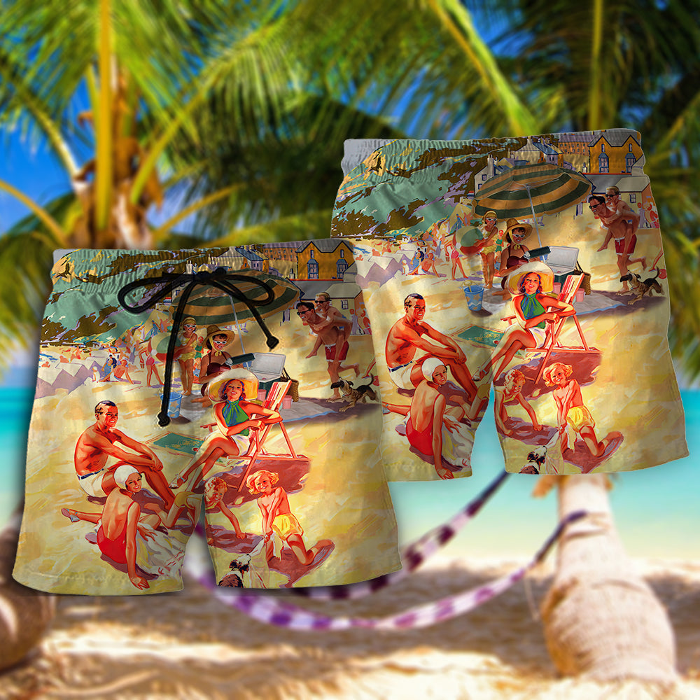 Funny Family Vacation Summer Beach Shorts Design View For Comfortable Resort And Beach Styling