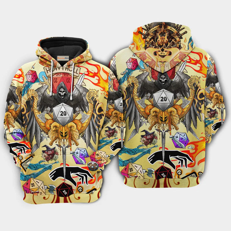 Fantasy Dice D20 Take Chance Hoodie For Creative Streetwear Outdoor Trips And Gift Giving