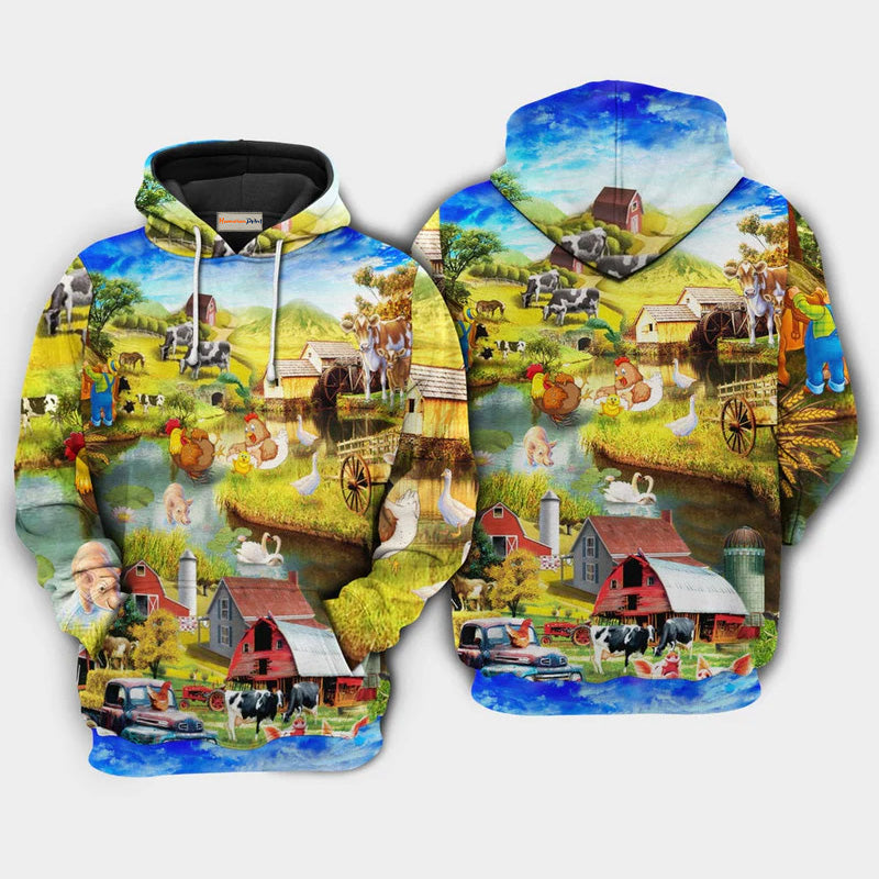 Farm Animals Peaceful Love Hoodie For Farm Life Travel Days And Comfortable Streetwear