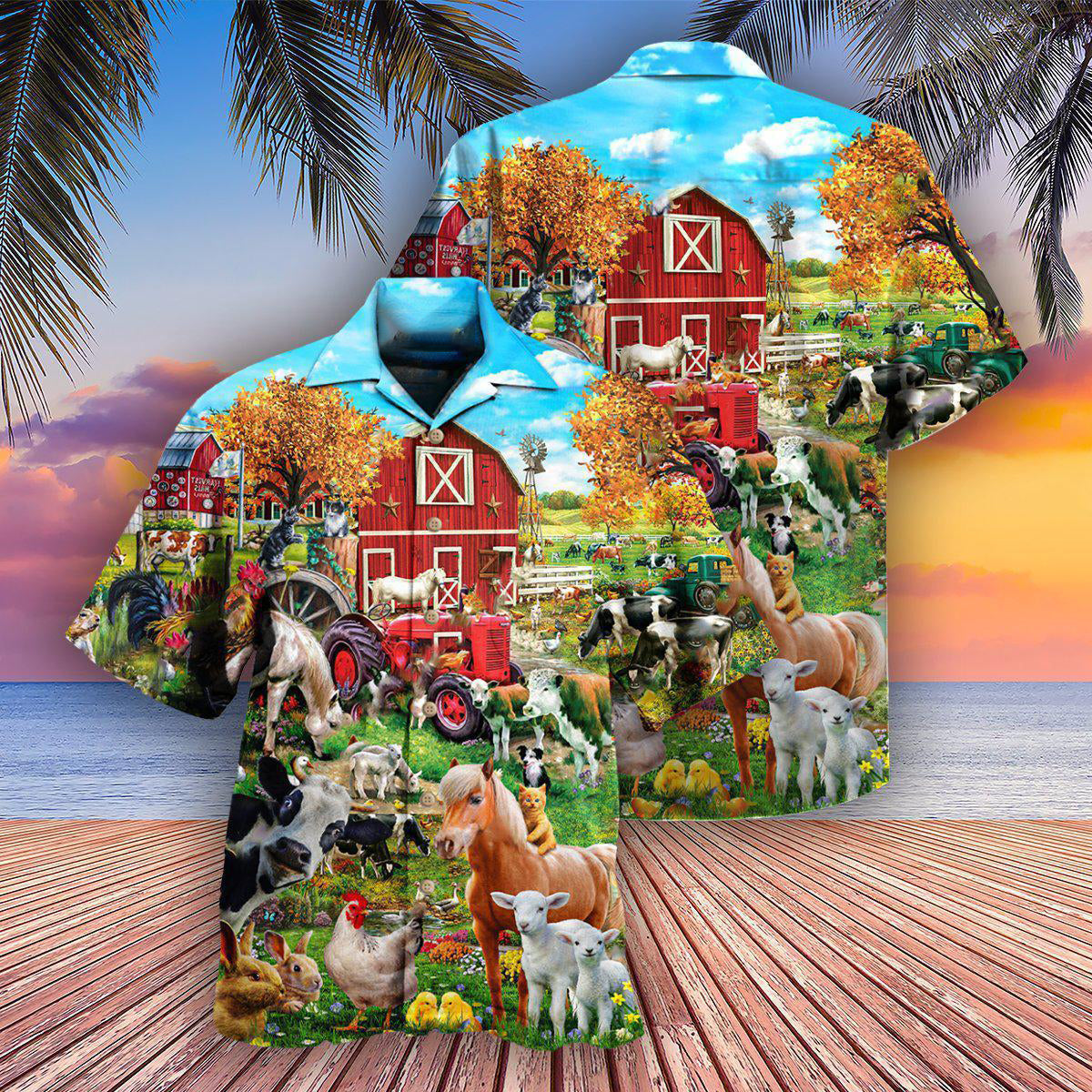 Farm Life Hawaiian Shirt With All Over Print For Tropical Parties Vacation Travel And Casual Summer Style