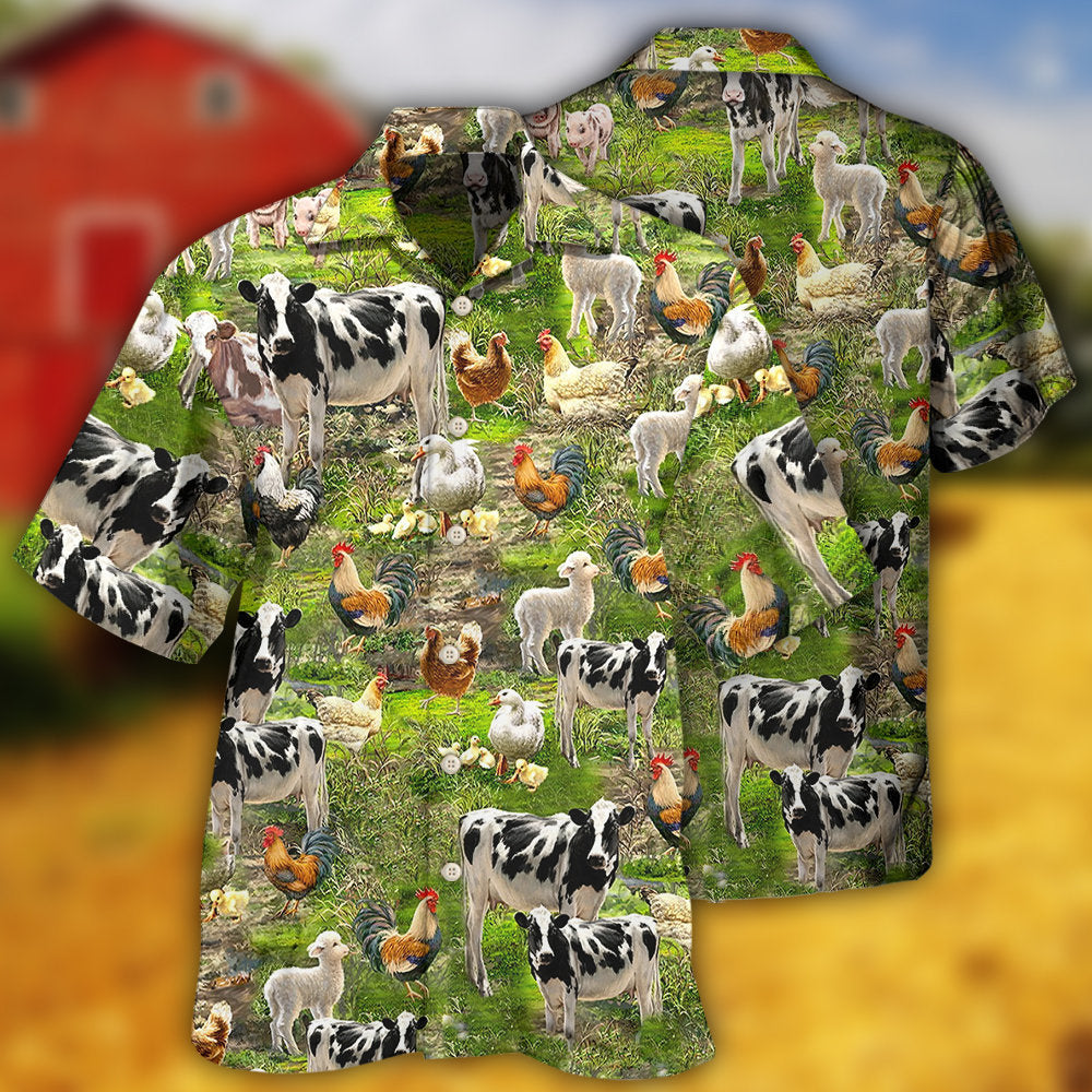 Farm Table Country Hawaiian Shirt For Summer Vacation, Beach Travel, And Casual Wear