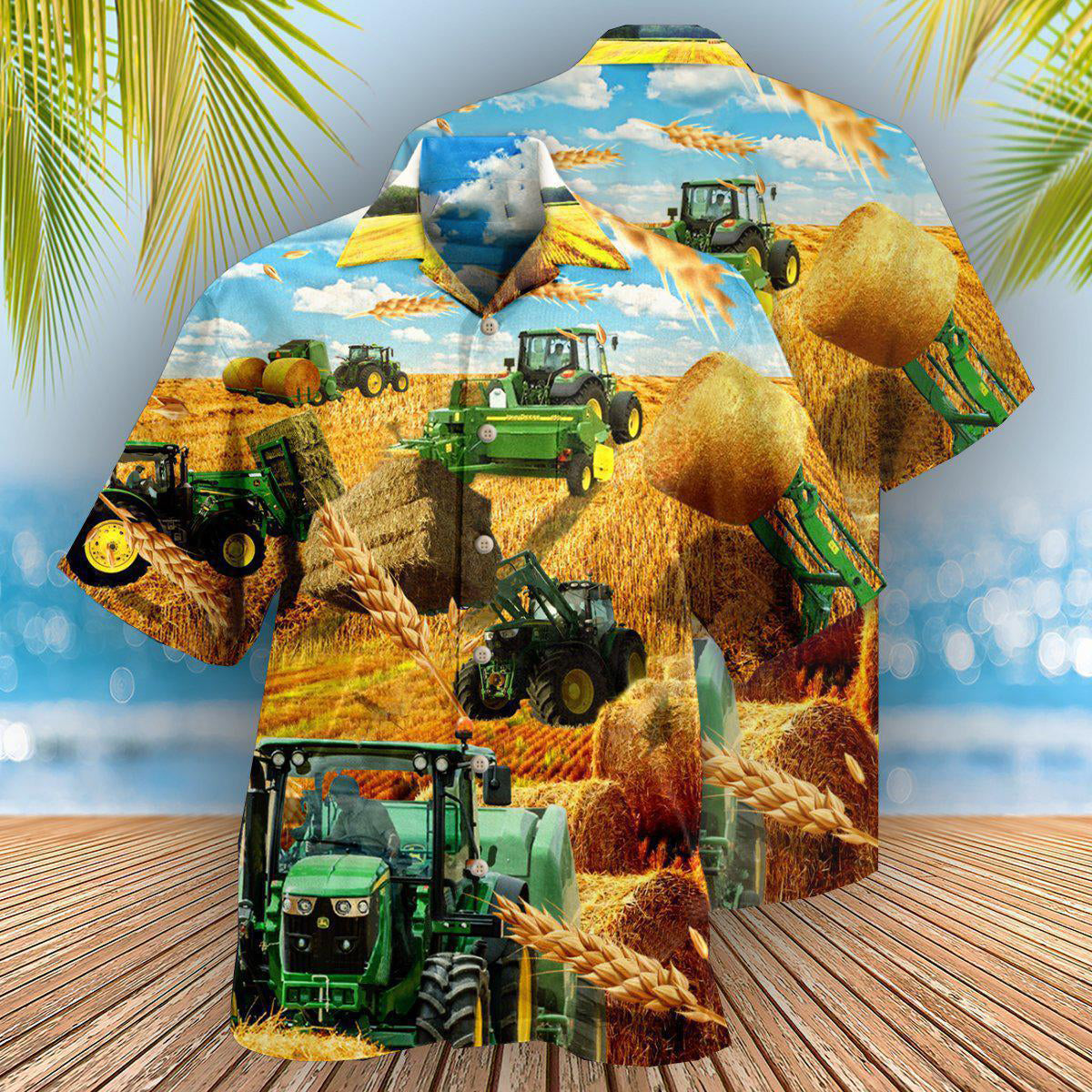 Farm Harvest Plant Hawaiian Shirt Pattern Detail For Vacation Travel And Daily Wear