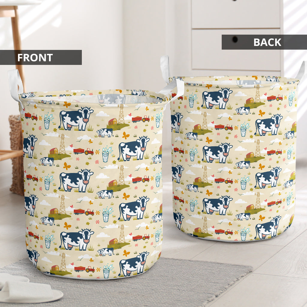 Cow Love My Farm Laundry Basket For Room Home Organizer