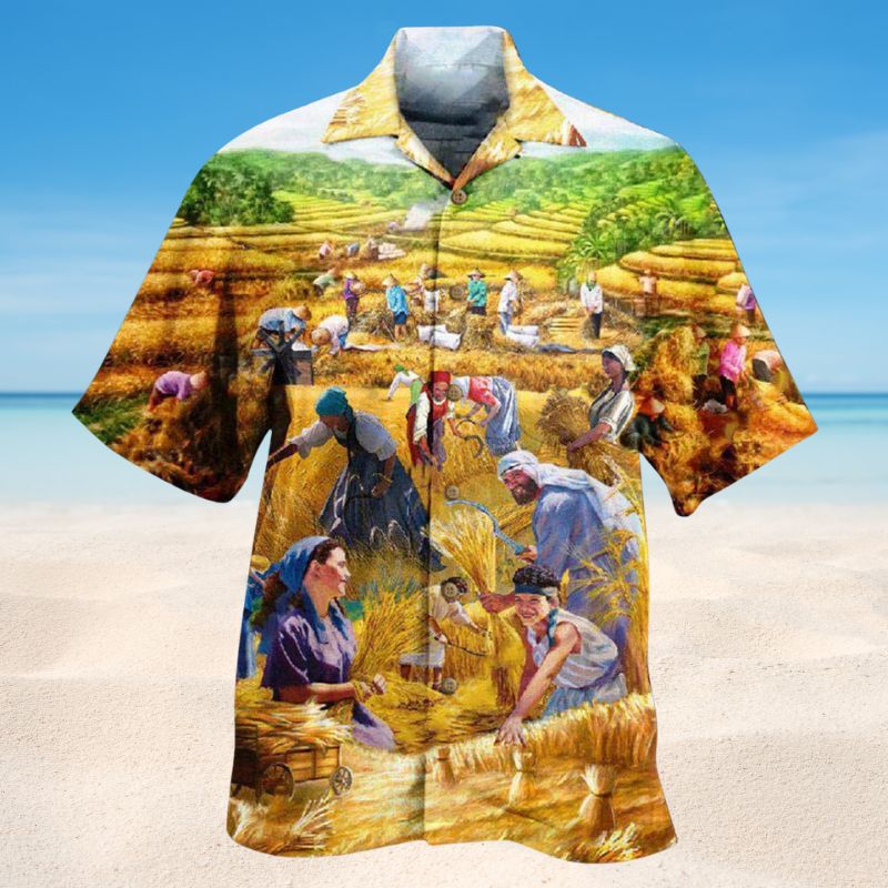 Farmer Happiness Is Harvesting Hawaiian Shirt For Summer Vacation Beach Travel And Relaxed Casual Wear