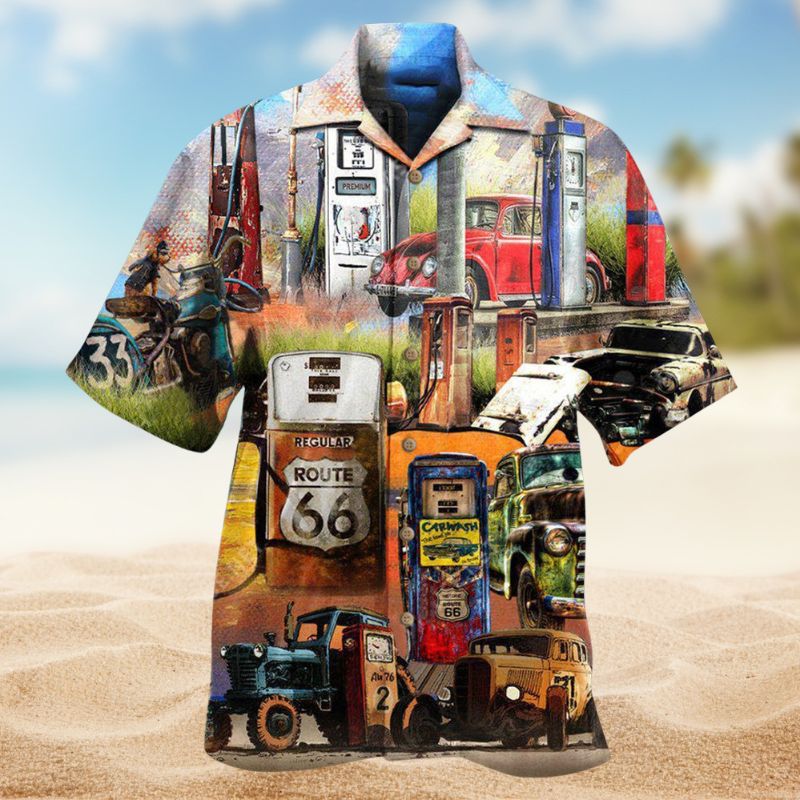 Long Distance Driving Adventure Hawaiian Shirt For Resort Travel Scenic Drives And Casual Summer Wear