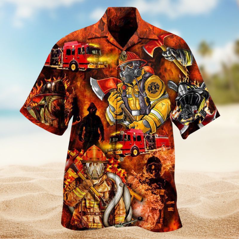 Firefighter Hotter Hawaiian Shirt For Island Vacations, Resort Wear, And Relaxed Seasonal Style