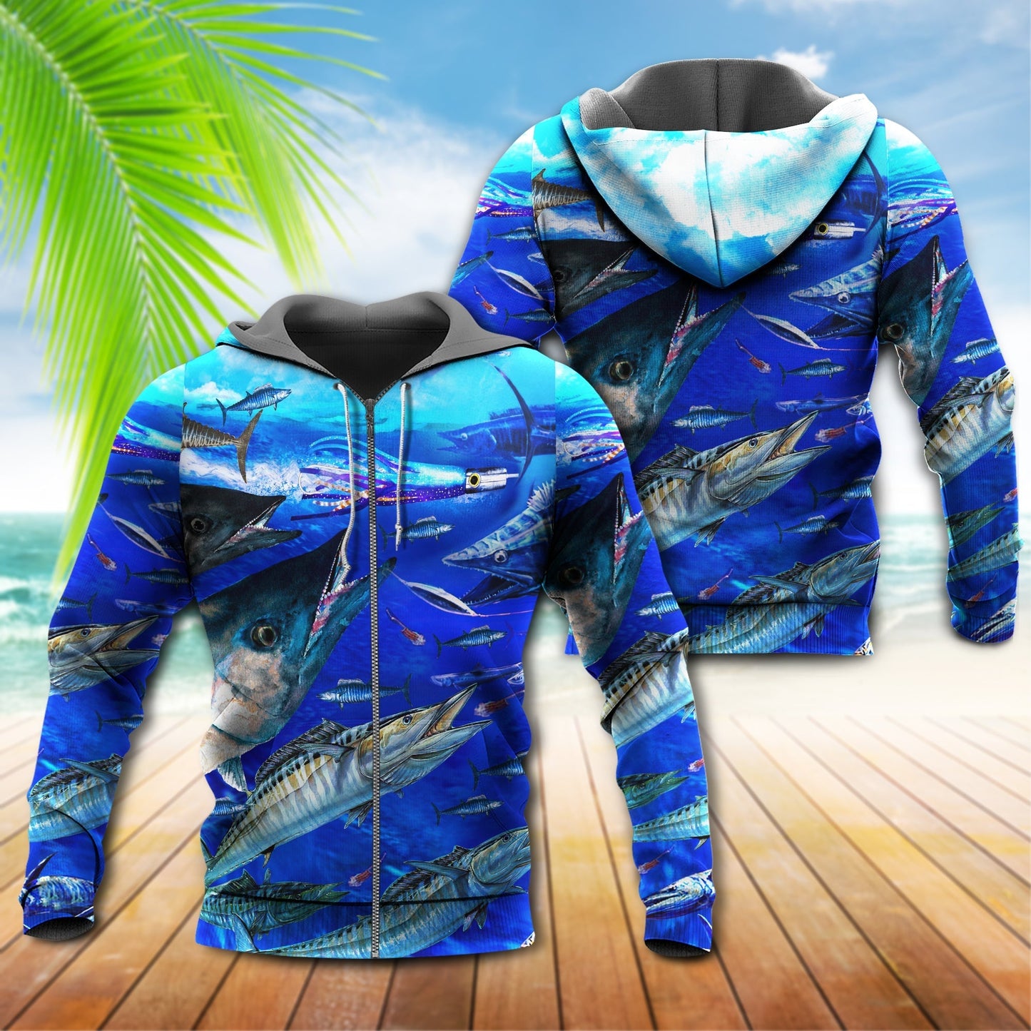 Blue Fish Love Ocean Hoodie For Fishing Trips Weekend Outings And Relaxed Casual Wear
