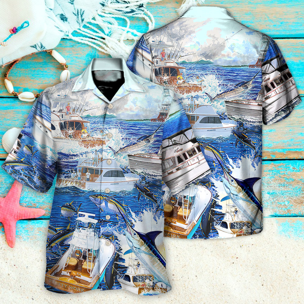 Game Fishing Hawaiian Shirt Design View For Casual Summer Styling