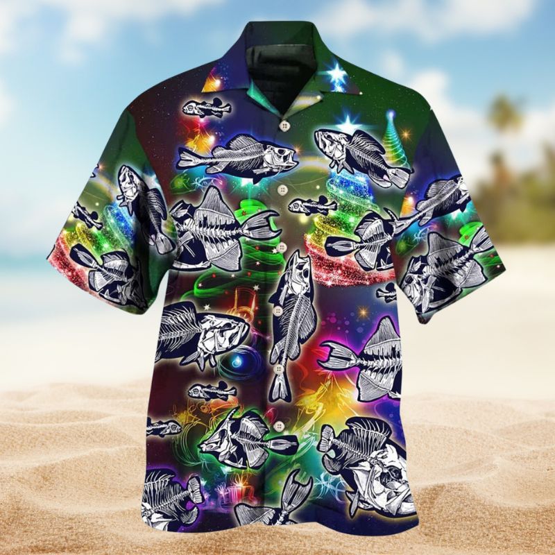 Fishing Christmas Hawaiian Shirt For Tropical Holidays, Outdoor Gatherings, And Everyday Comfort