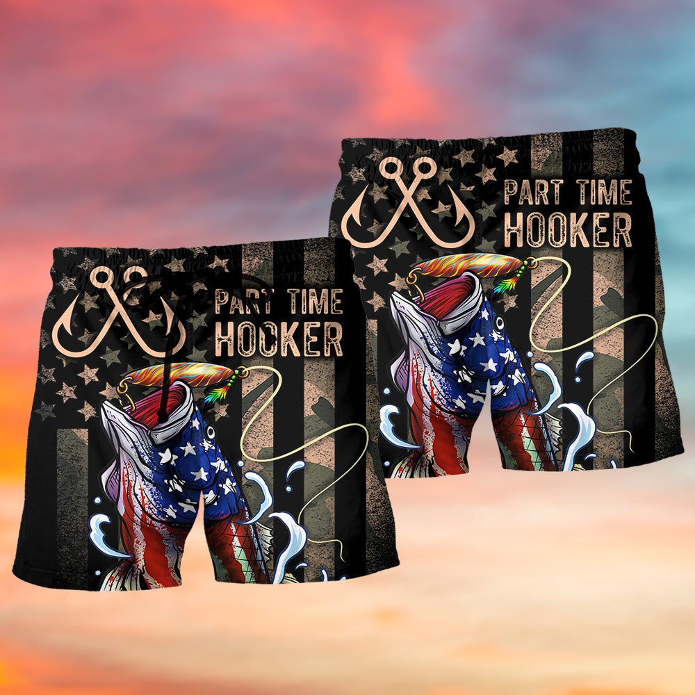 Part Time Angler Fishing Humor Beach Shorts For Summer Vacation And Coastal Travel