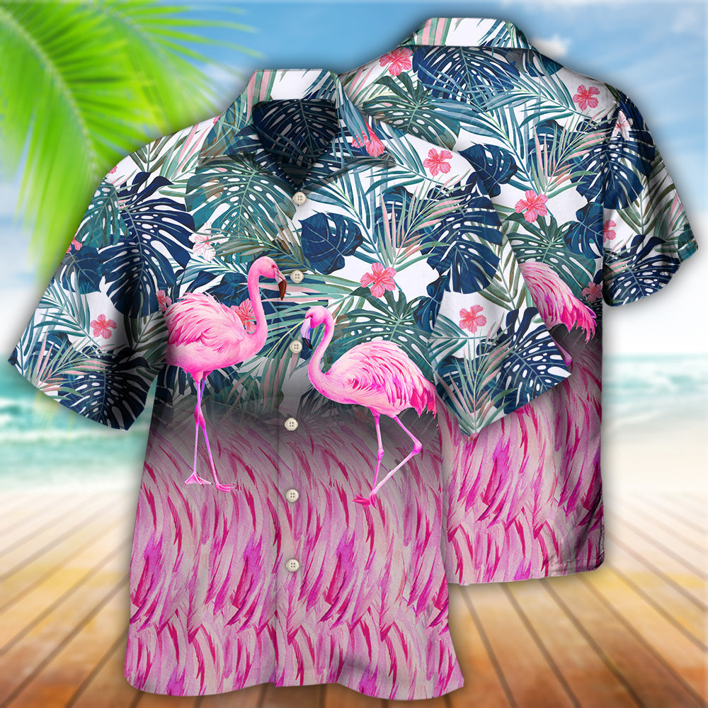 Pink Flamingo Hawaiian Shirt Pattern View For Lightweight Everyday Style