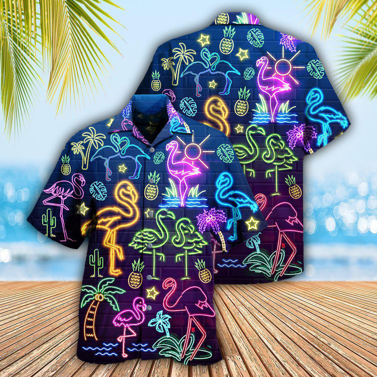 Dreamy Flamingo Stand Tall Big Hawaiian Shirt Pattern View For Lightweight Everyday Style