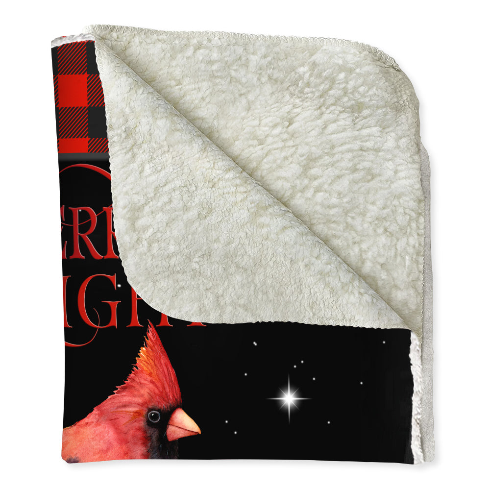 Cardinal Tartan Christmas Merry And Bright Flannel Blanket For Cozy Bedroom Sofa Decor